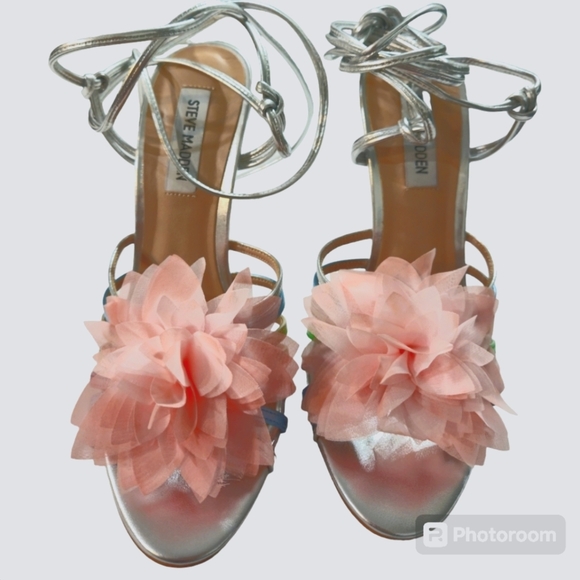 🦃TODAY ONLY🦃Steve Madden Multicolor Metallic Sandals Stiletto New Sz 8.5 - Picture 5 of 12